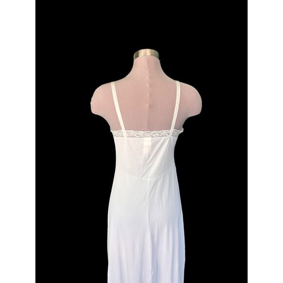 NWOT Vintage Shirey Chemise Sleepwear Midi Length Sleeveless Side Slit White 6 - Picture 5 of 10